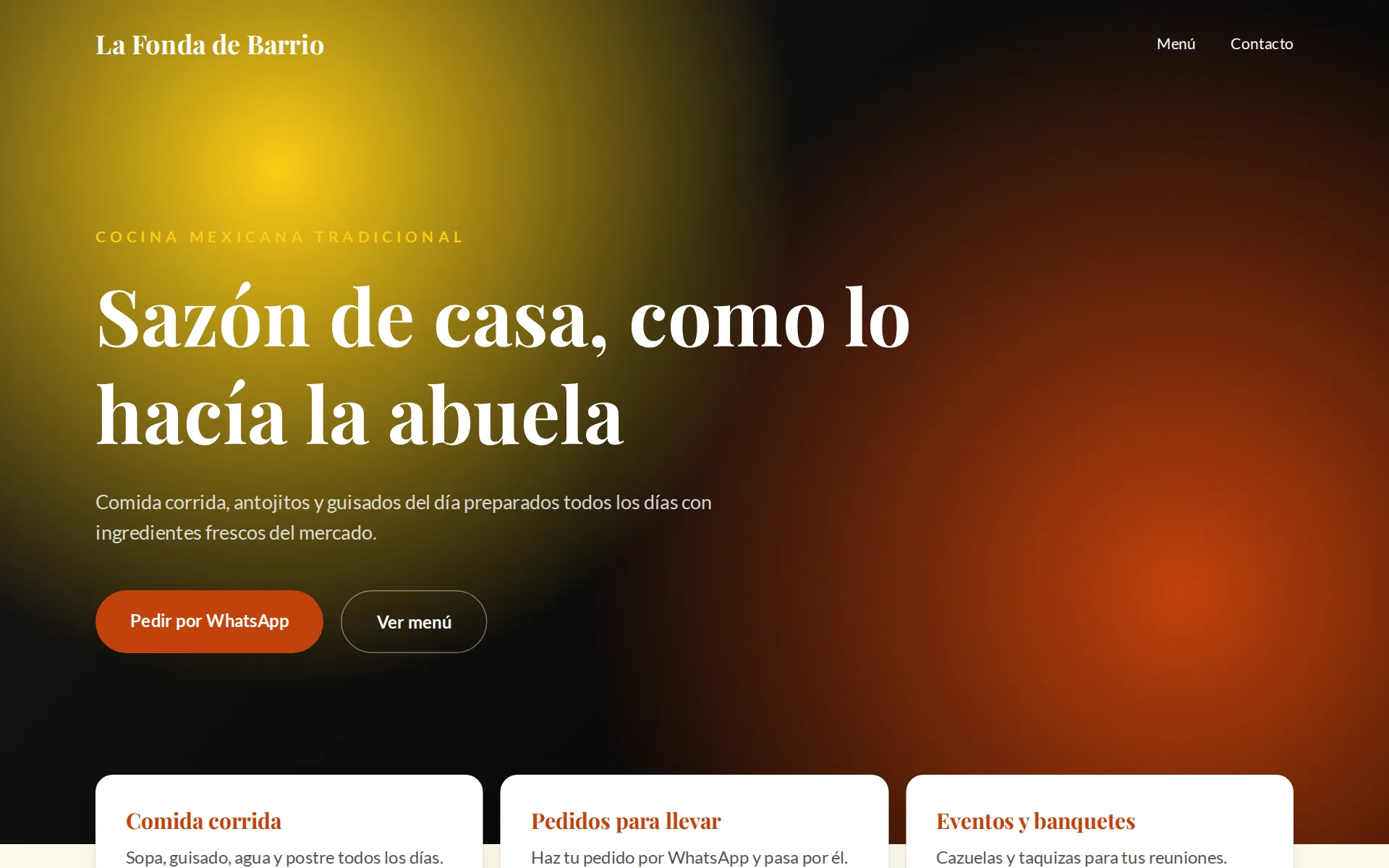 Página de La Fonda de Barrio